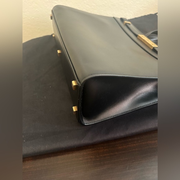 Saint Laurent Black Satchel with Gold Hardware - Picture 5 of 13